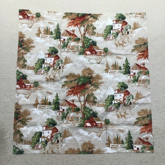 SET OF 2 Farm Rustic Look Vinyl Rod Pocket Curtain Panels 35x33.5 Cabin Vintage - Picture 6 of 12